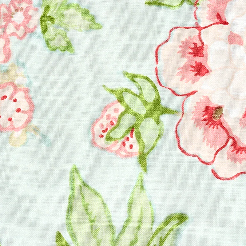 BERMUDA BLOSSOMS Fabric – AQUA | Schumacher | Wallpaper Twin BERMUDA BLOSSOMS fabric AQUA color by Schumacher