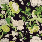 BERMUDA BLOSSOMS Fabric – JET | Schumacher | Wallpaper Twins BERMUDA BLOSSOMS fabric JET color by Schumacher
