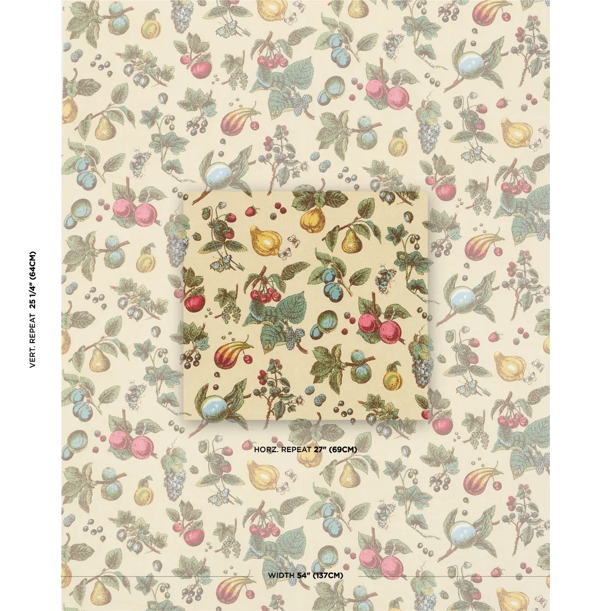 BERRY GROVE Fabric – BUTTER | Schumacher | Wallpaper Twins BERRY GROVE fabric BUTTER color by Schumacher