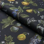 BERRY GROVE Fabric – NOIR | Schumacher | Wallpaper Twins BERRY GROVE fabric NOIR color by Schumacher