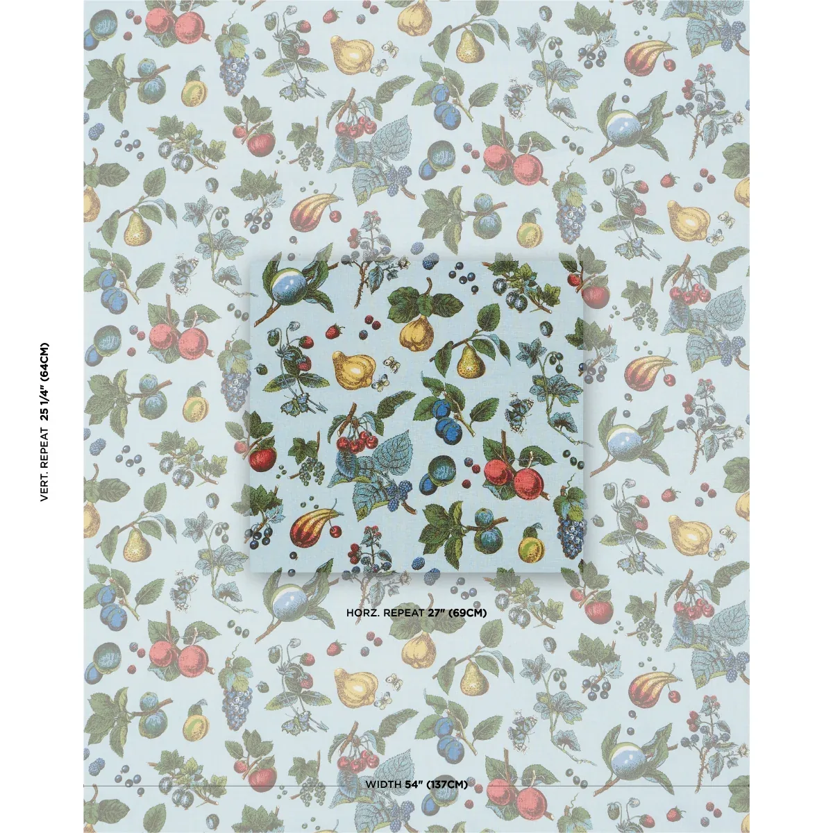 BERRY GROVE fabric SKY color by Schumacher