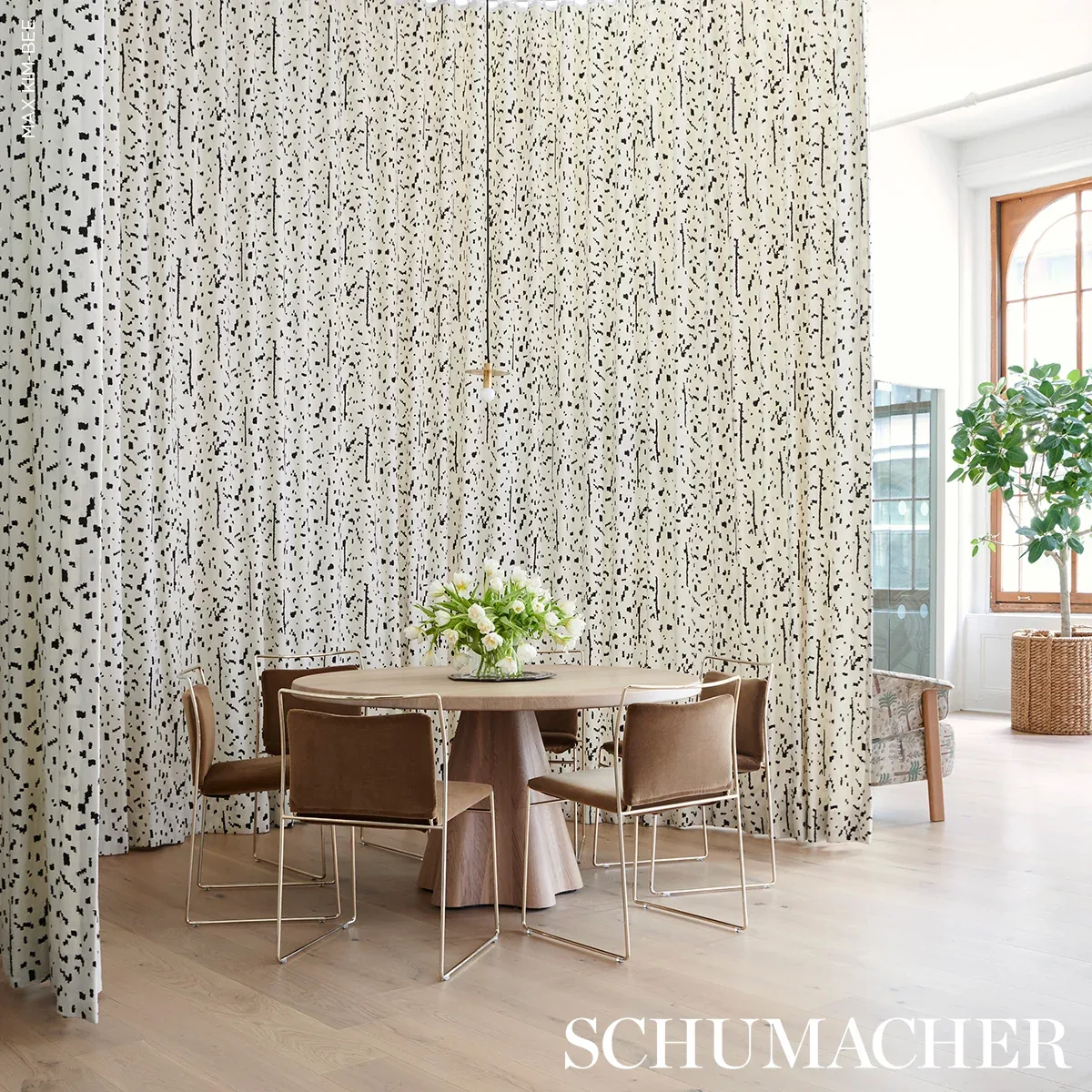 BESPOTTED fabric BLACK color by Schumacher