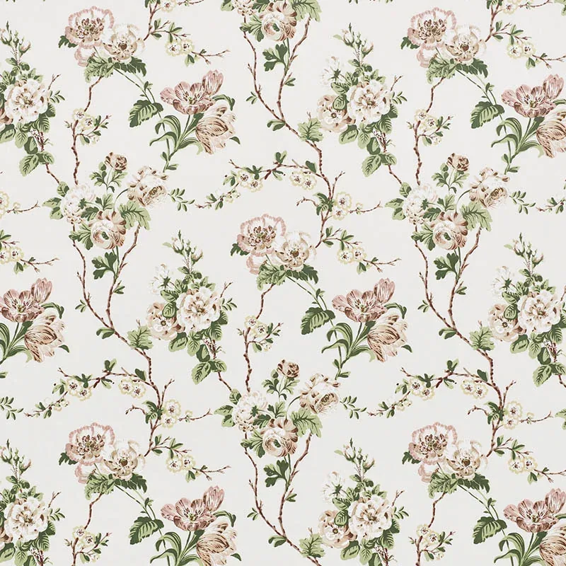 BETTY CHINTZ Fabric – QUIET PINK | Schumacher | Wallpaper Tw BETTY CHINTZ fabric QUIET PINK color by Schumacher