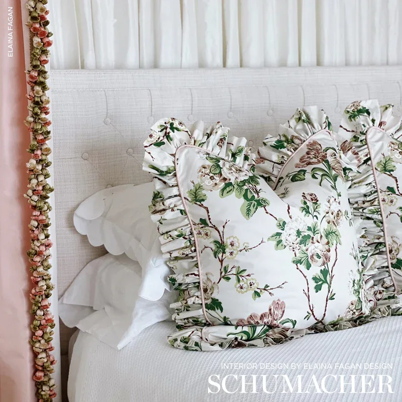 BETTY CHINTZ Fabric – QUIET PINK | Schumacher | Wallpaper Tw BETTY CHINTZ fabric QUIET PINK color by Schumacher