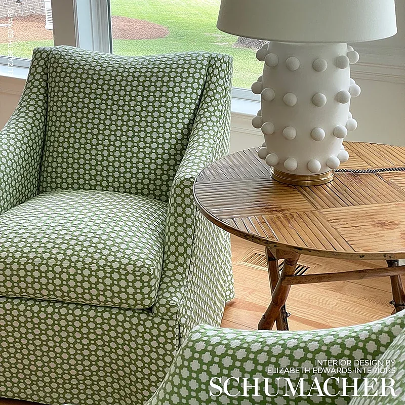 BETWIXT fabric LEAF/BLANC color by Schumacher