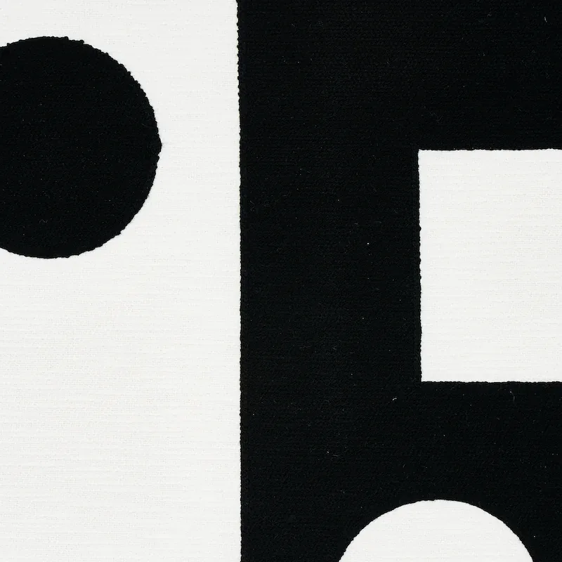 BINARY EMBROIDERY fabric BLACK color by Schumacher
