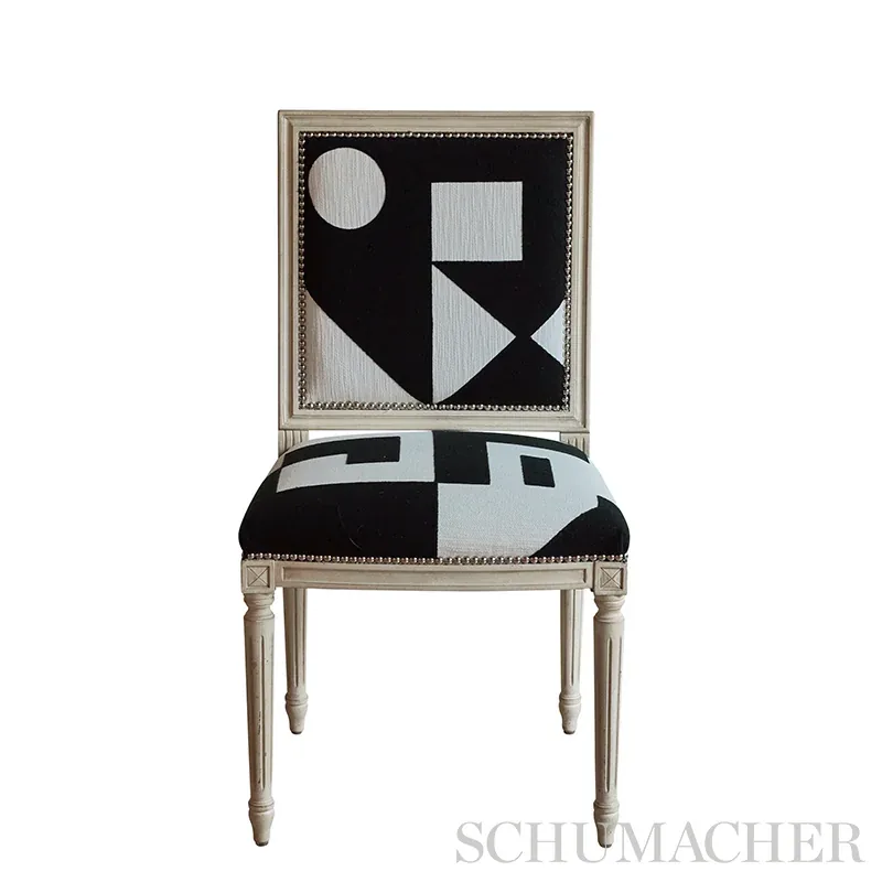 BINARY EMBROIDERY fabric BLACK color by Schumacher