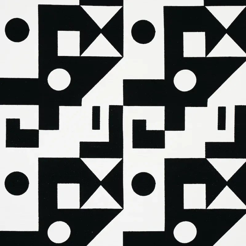 BINARY EMBROIDERY fabric BLACK color by Schumacher
