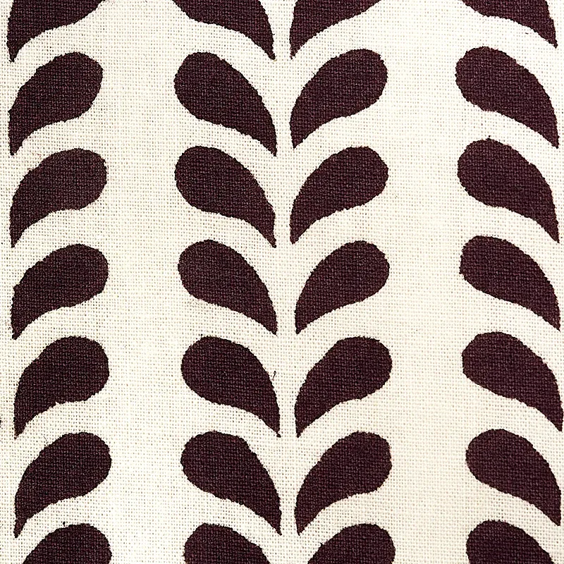 Bindi Hand Block Print fabric AUBERGINE color by Schumacher