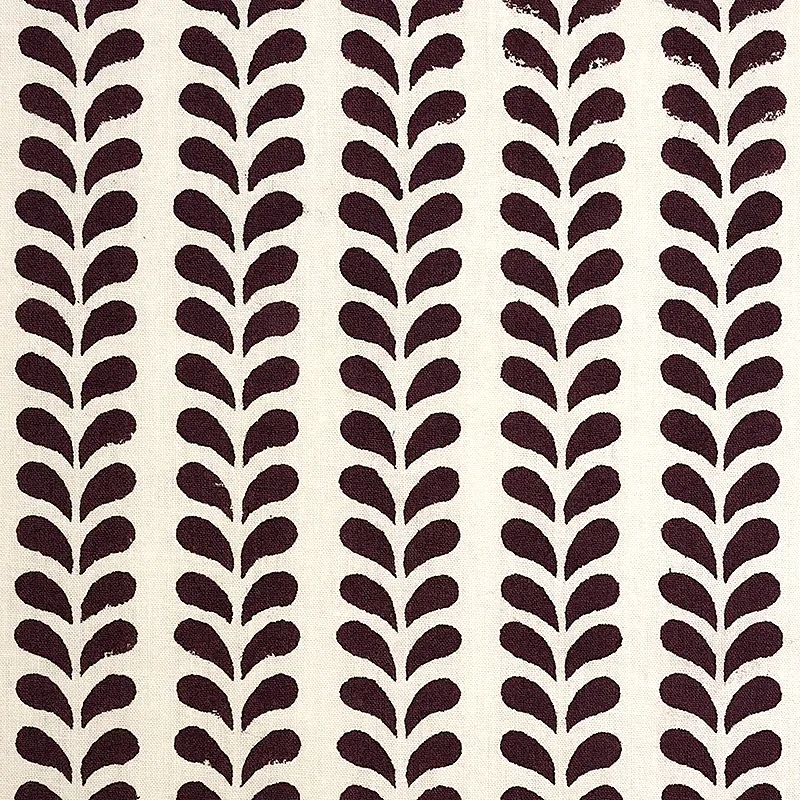 Bindi Hand Block Print fabric AUBERGINE color by Schumacher