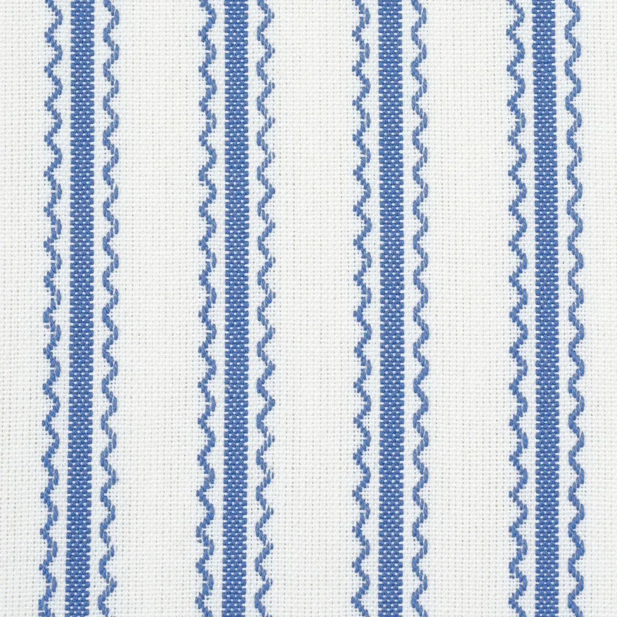 BIRDIE TICKING STRIPE fabric INDIGO color by Schumacher