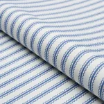 BIRDIE TICKING STRIPE fabric INDIGO color by Schumacher