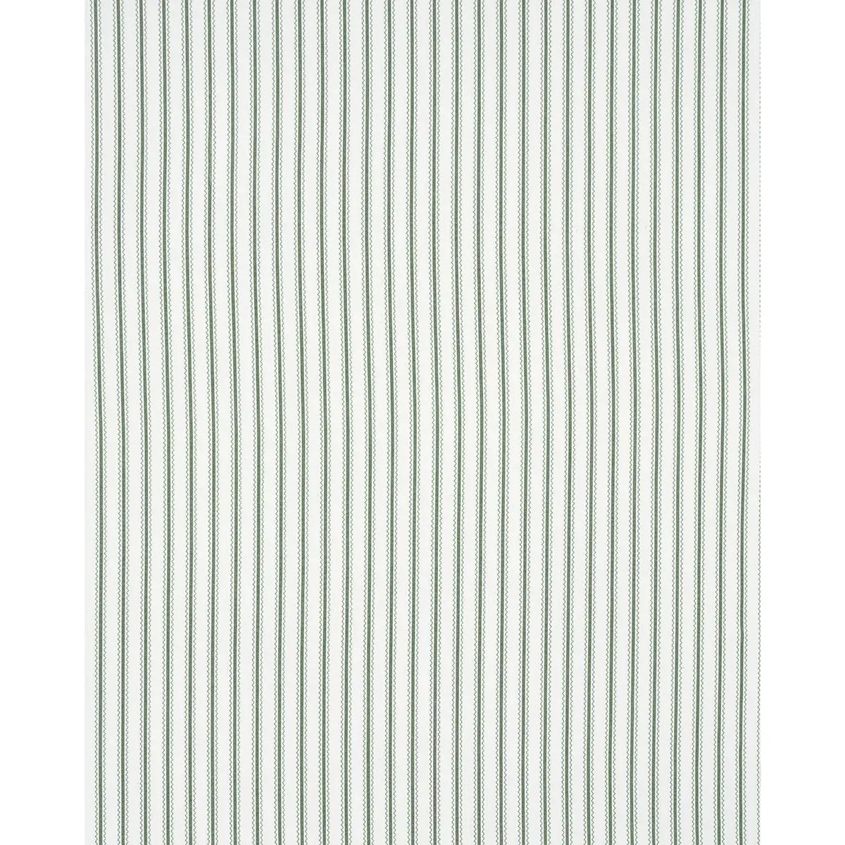 BIRDIE TICKING STRIPE fabric LEAF GREEN color by Schumacher