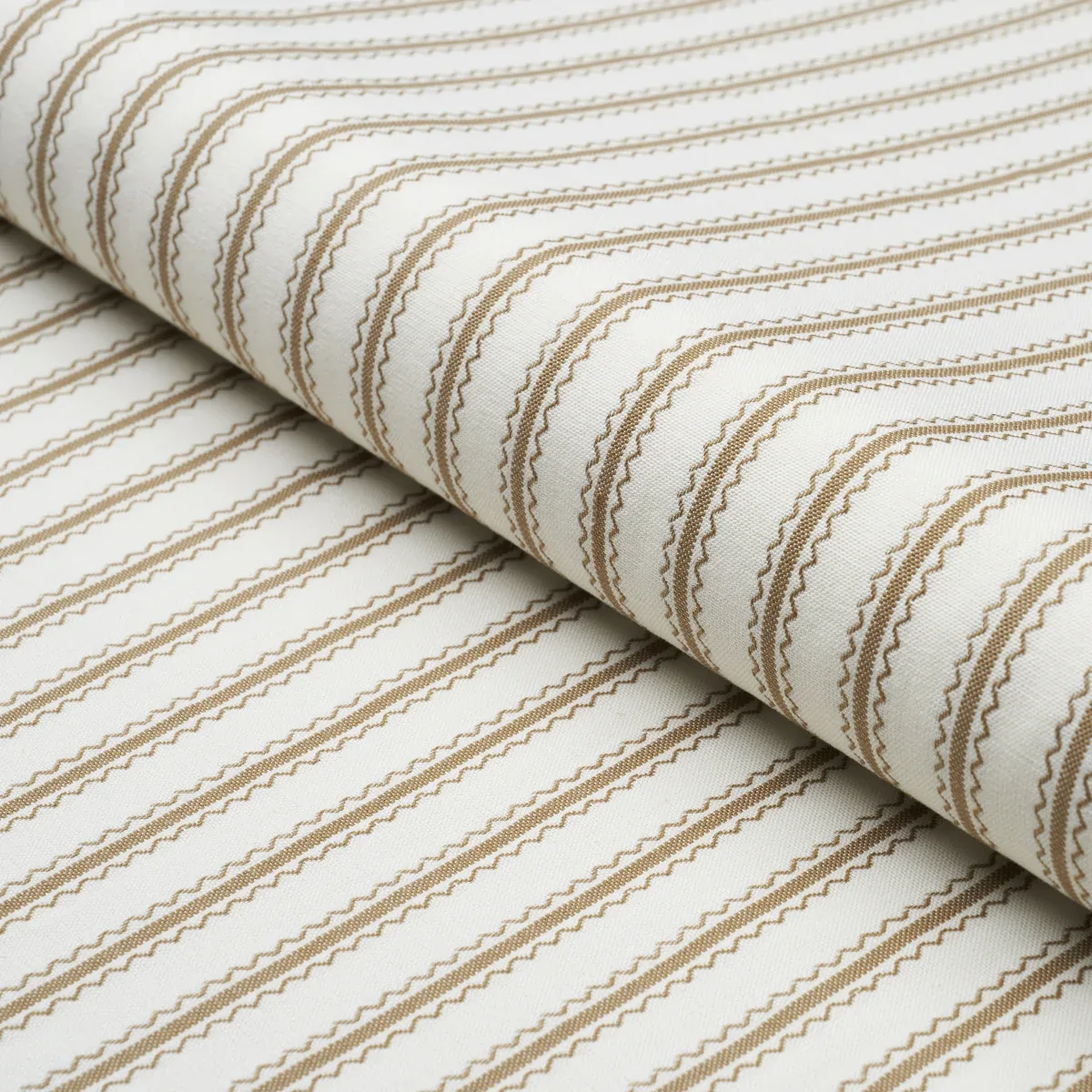 BIRDIE TICKING STRIPE fabric NEUTRAL color by Schumacher