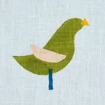 BIRDS HAND BLOCK PRINT Fabric – GREEN ON SKY | Schumacher | BIRDS HAND BLOCK PRINT fabric GREEN ON SKY color by Schumacher