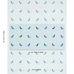 BIRDS HAND BLOCK PRINT fabric NAVY ON SKY color by Schumacher