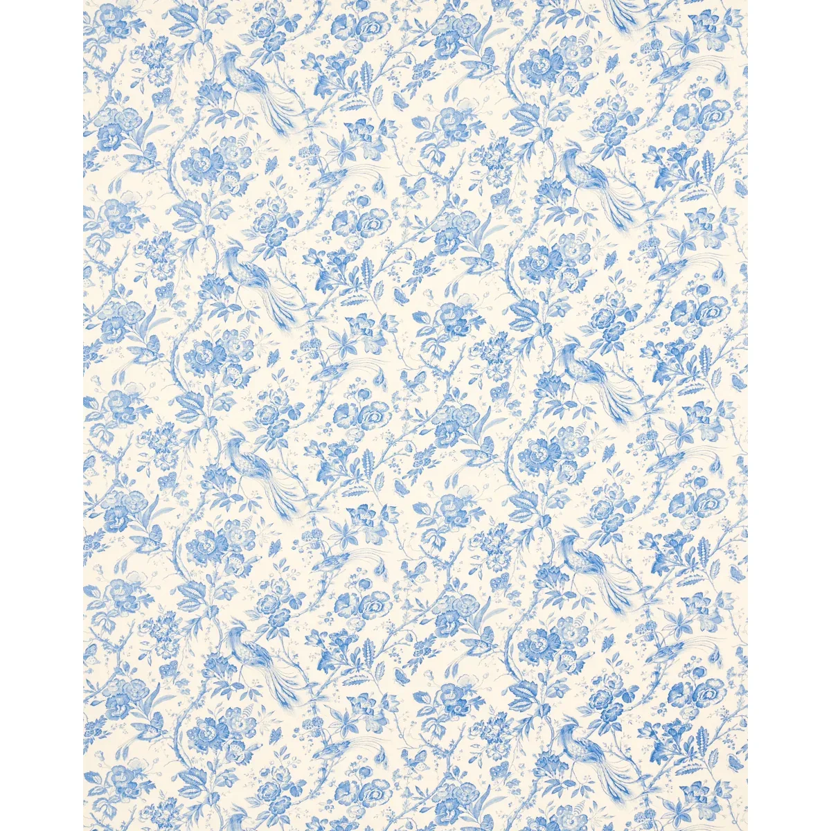 BIRDS OF PARADISE Fabric – BLUE | Schumacher | Wallpaper Twi BIRDS OF PARADISE fabric BLUE color by Schumacher