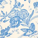 BIRDS OF PARADISE Fabric – BLUE | Schumacher | Wallpaper Twi BIRDS OF PARADISE fabric BLUE color by Schumacher