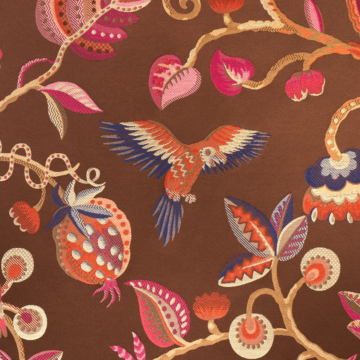 BIRDS OF PARADISE WOVEN Fabric – CHESTNUT | Schumacher | Wal BIRDS OF PARADISE WOVEN fabric CHESTNUT color by Schumacher