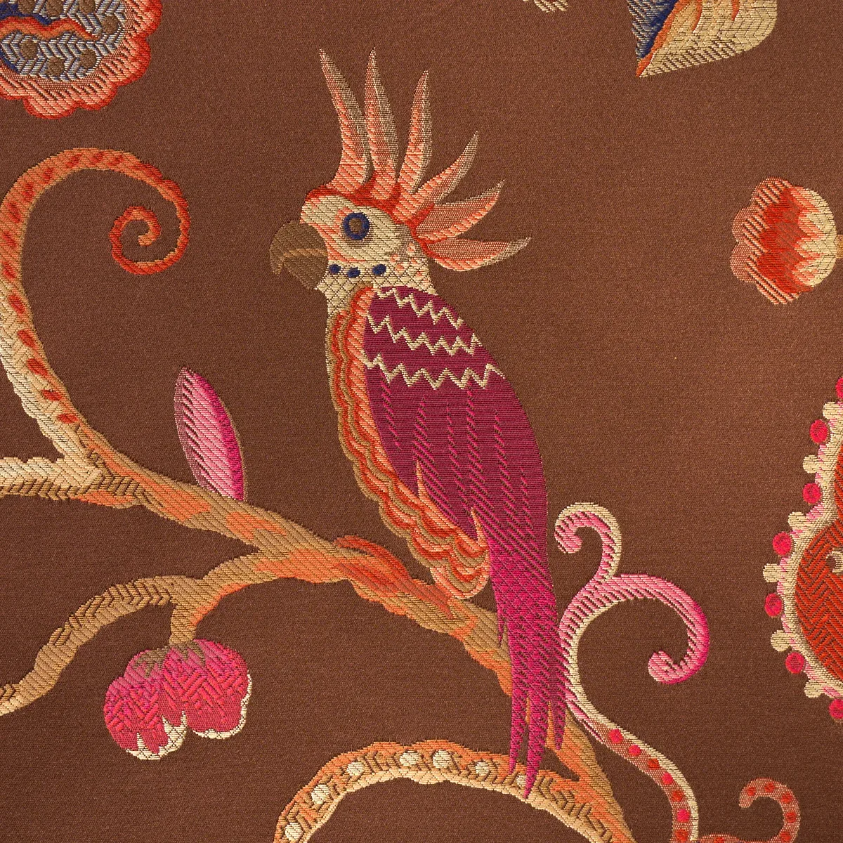 BIRDS OF PARADISE WOVEN Fabric – CHESTNUT | Schumacher | Wal BIRDS OF PARADISE WOVEN fabric CHESTNUT color by Schumacher