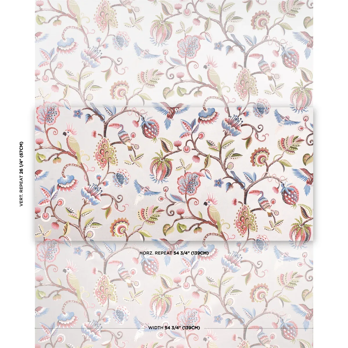 BIRDS OF PARADISE WOVEN Fabric – MIST | Schumacher | Wallpap BIRDS OF PARADISE WOVEN fabric MIST color by Schumacher