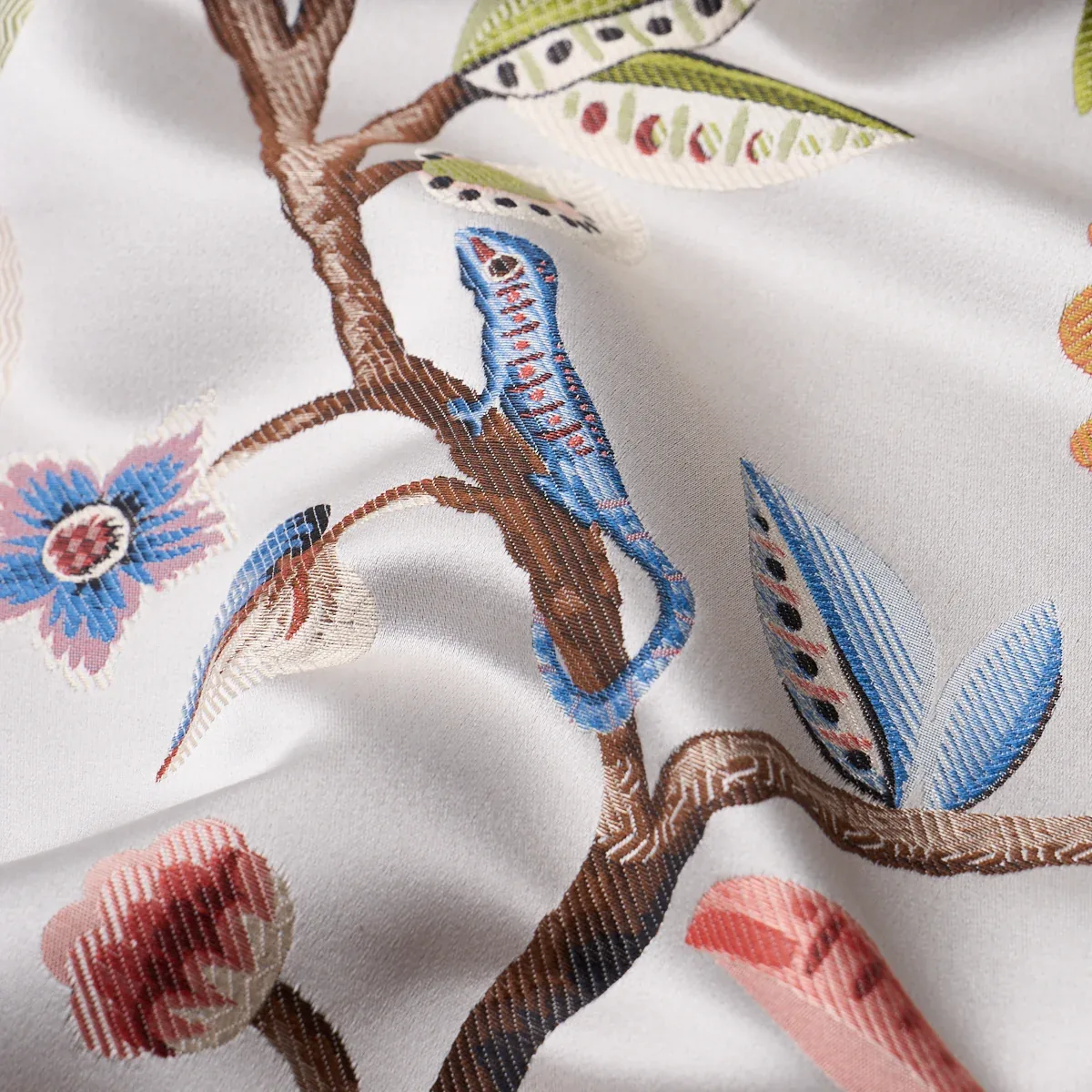 BIRDS OF PARADISE WOVEN Fabric – MIST | Schumacher | Wallpap BIRDS OF PARADISE WOVEN fabric MIST color by Schumacher