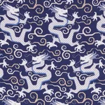 BIXI DRAGON fabric BLUE color by Schumacher