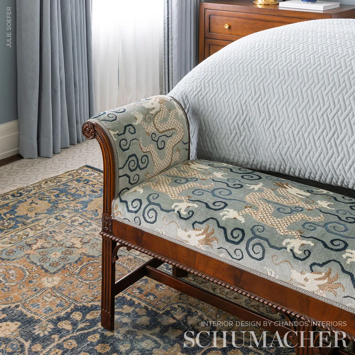 BIXI VELVET Fabric – CELESTINE | Schumacher | Wallpaper Twin BIXI VELVET fabric CELESTINE color by Schumacher