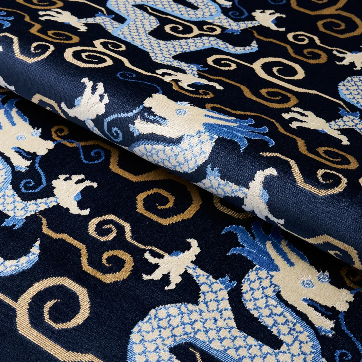 BIXI VELVET Fabric – MIDNIGHT BLUE | Schumacher | Wallpaper BIXI VELVET fabric MIDNIGHT BLUE color by Schumacher