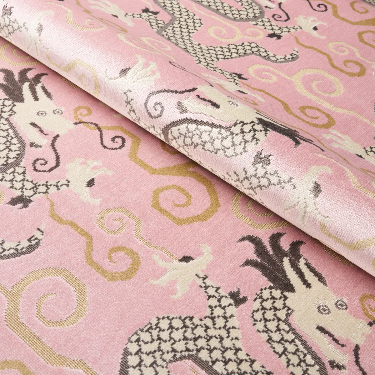 BIXI VELVET fabric ROSE QUARTZ color by Schumacher