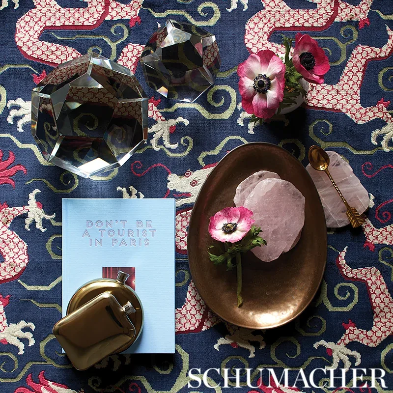 BIXI VELVET fabric SAPPHIRE color by Schumacher