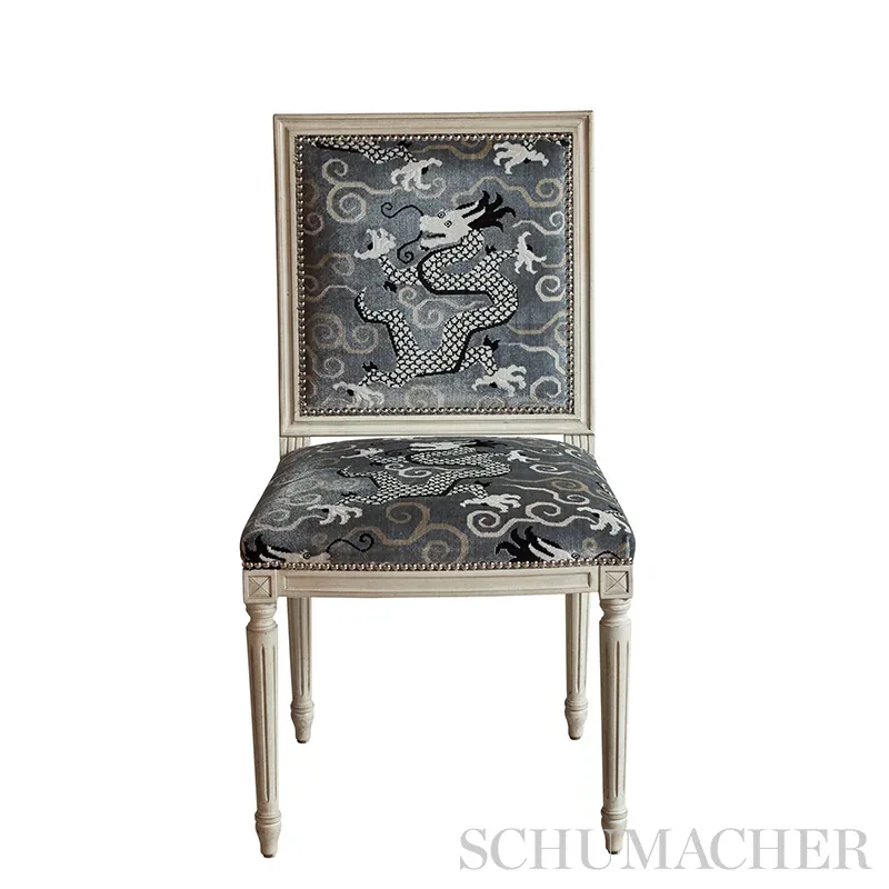 BIXI VELVET fabric SILVER color by Schumacher