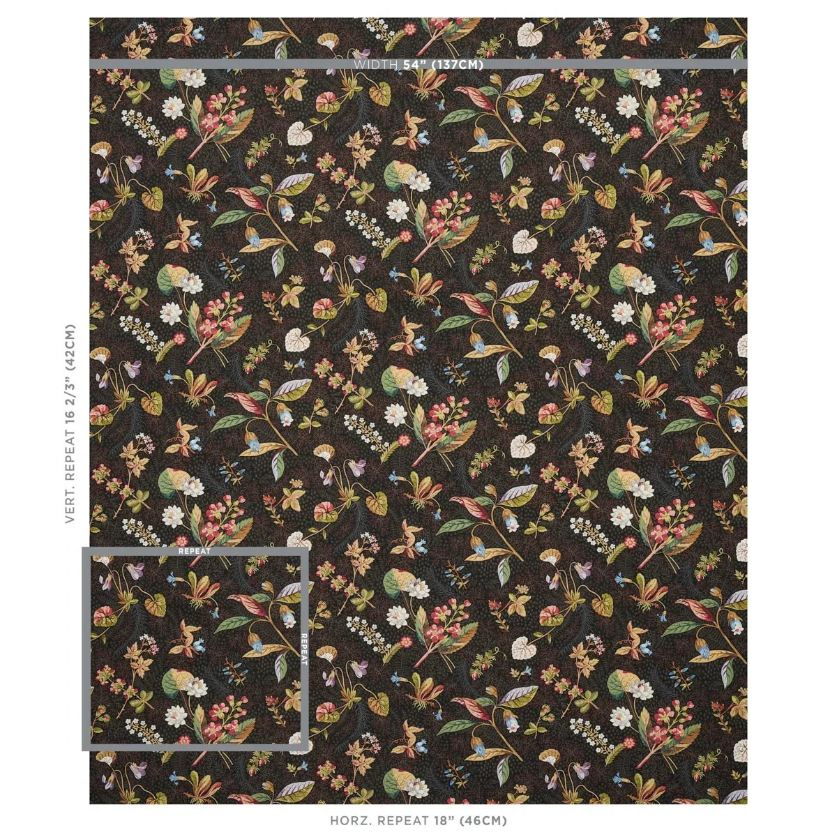 BLACKWELL LINEN Fabric – NOIR | Schumacher | Wallpaper Twins BLACKWELL LINEN fabric NOIR color by Schumacher
