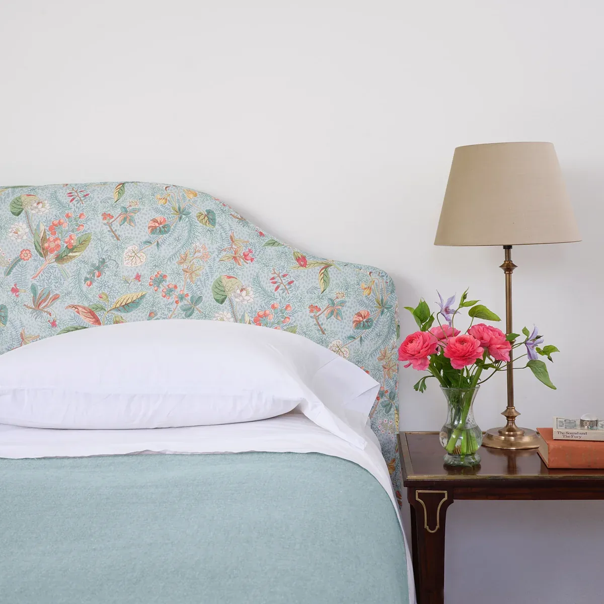 BLACKWELL LINEN Fabric – SKY | Schumacher | Wallpaper Twins BLACKWELL LINEN fabric SKY color by Schumacher