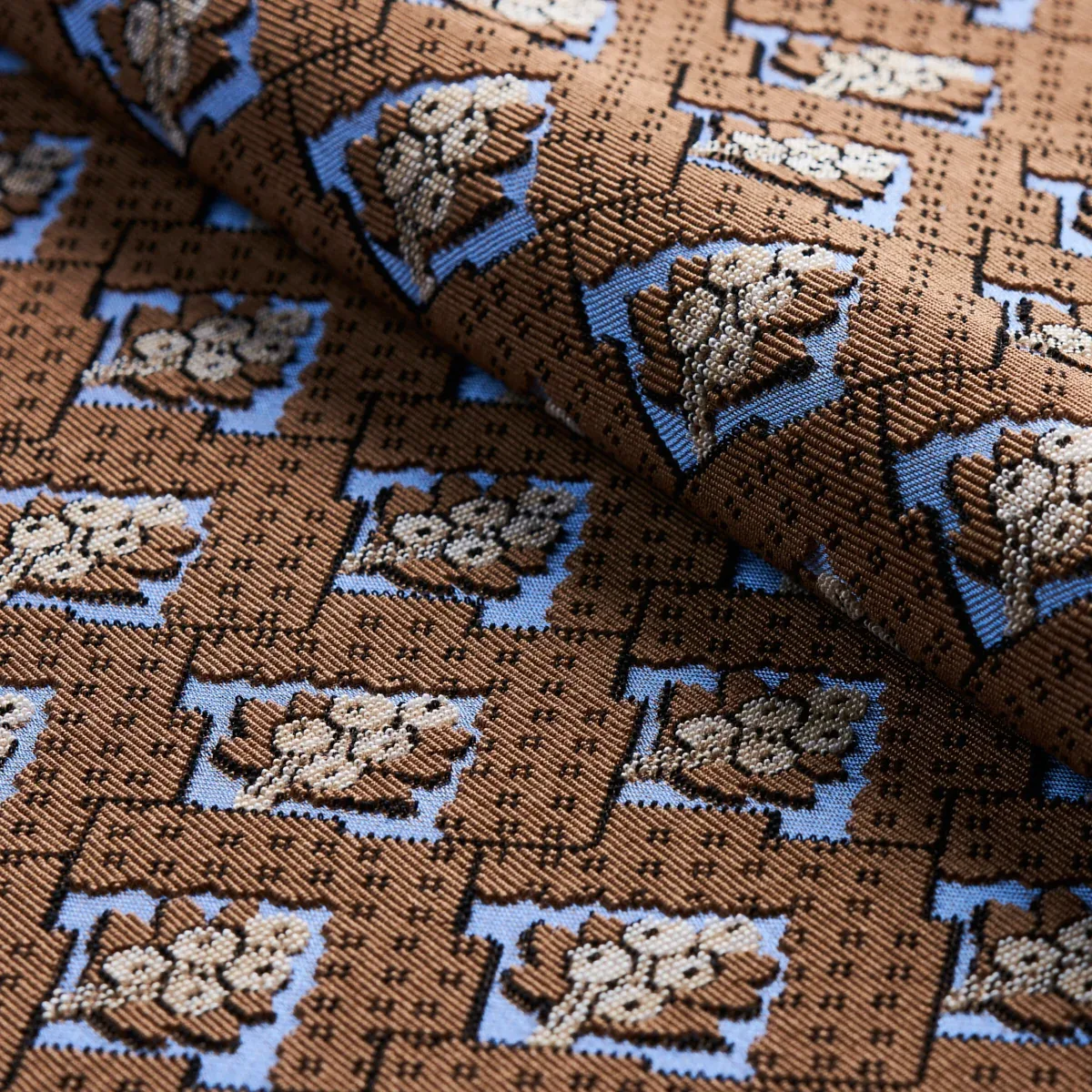 BLAIR SILK ÉPINGLÉ fabric CHARLTON BROWN color by Schumacher