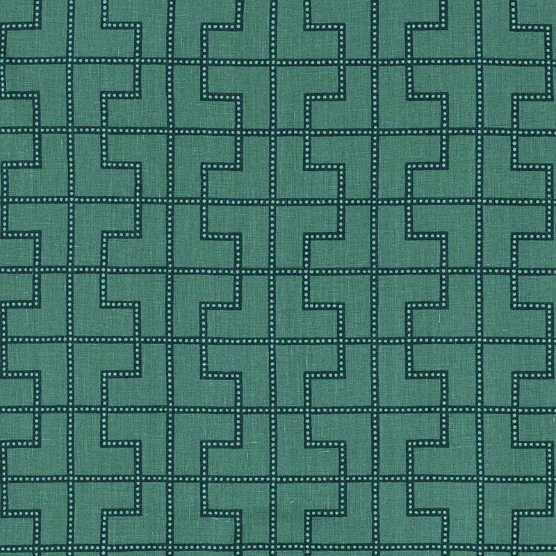 BLEECKER fabric PEACOCK color by Schumacher