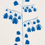 BLEEDING HEARTS fabric BLUE color by Schumacher