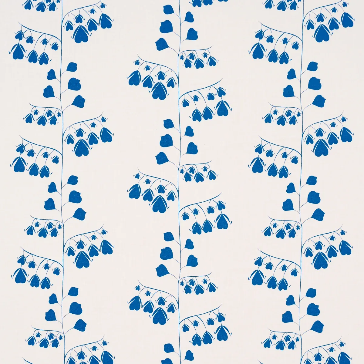 BLEEDING HEARTS fabric BLUE color by Schumacher