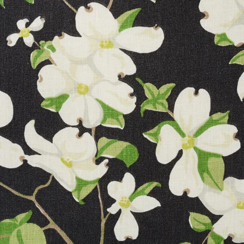 BLOOMING BRANCH fabric BLACK color by Schumacher