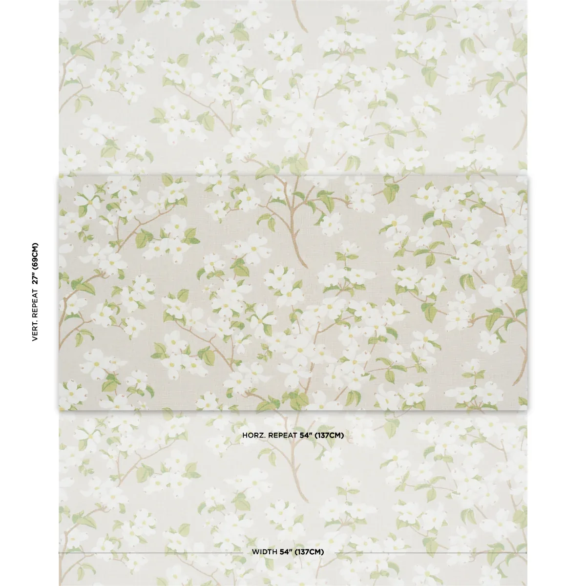 BLOOMING BRANCH Fabric – DOVE | Schumacher | Wallpaper Twins BLOOMING BRANCH fabric DOVE color by Schumacher