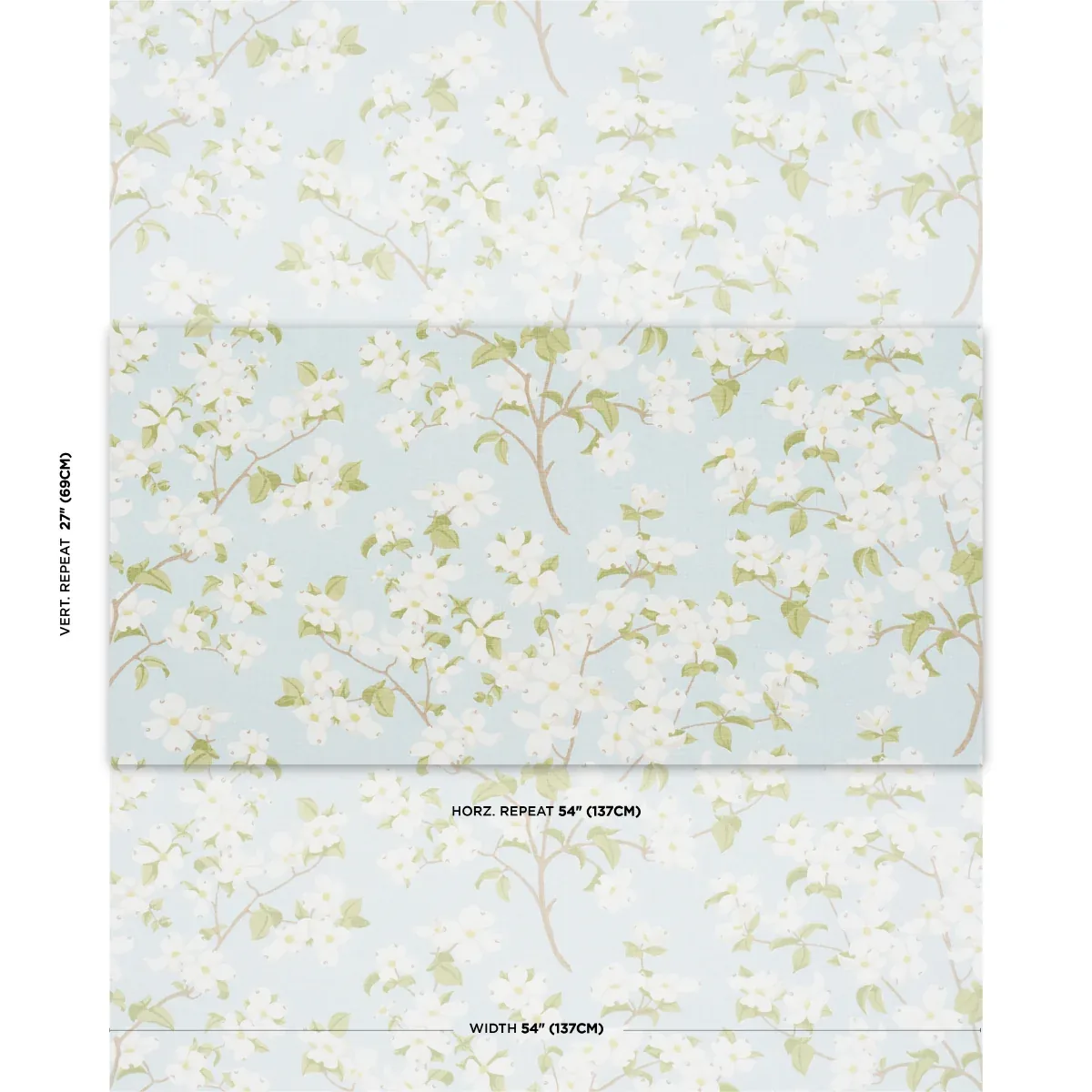 BLOOMING BRANCH fabric SKY color by Schumacher