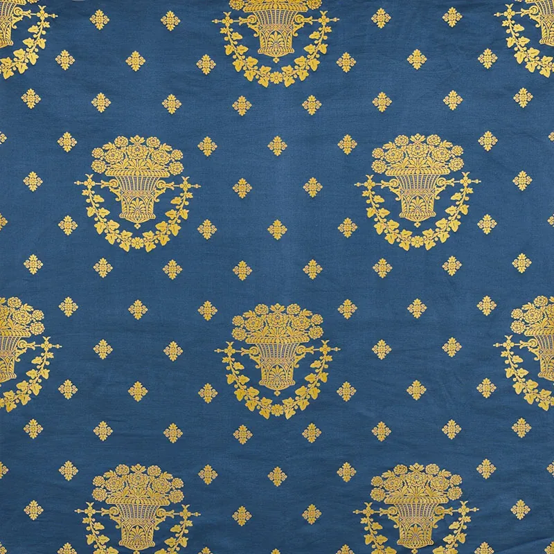 BLUE ROOM LAMPAS fabric BLUE color by Schumacher
