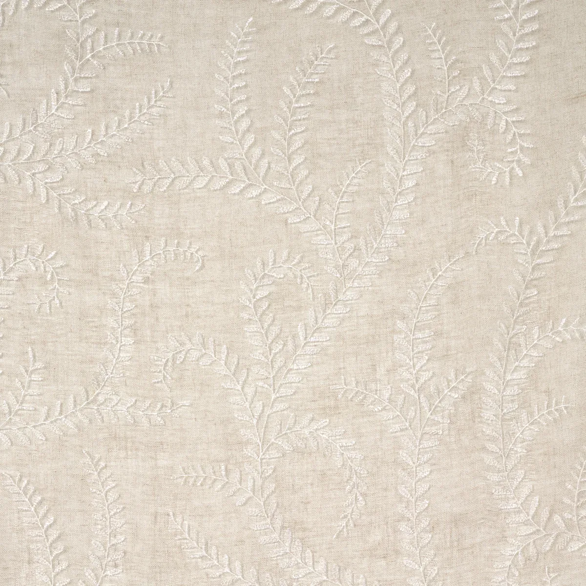 Boboli Embroidered Sheer fabric LINEN color by Schumacher