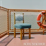 BOMBAY RAINBOW Fabric – BLEU | Schumacher | Wallpaper Twins BOMBAY RAINBOW fabric BLEU color by Schumacher