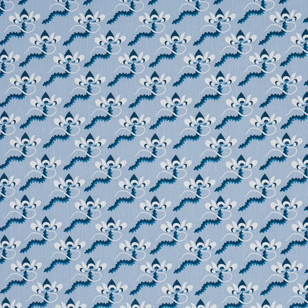 BOMBAY RAINBOW fabric BLEU color by Schumacher