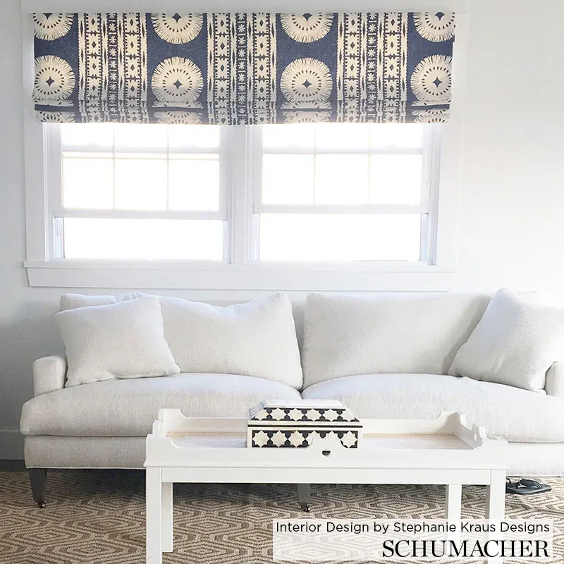 BORA BORA PRINT fabric MARINE color by Schumacher