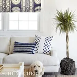 BORA BORA PRINT fabric MARINE color by Schumacher