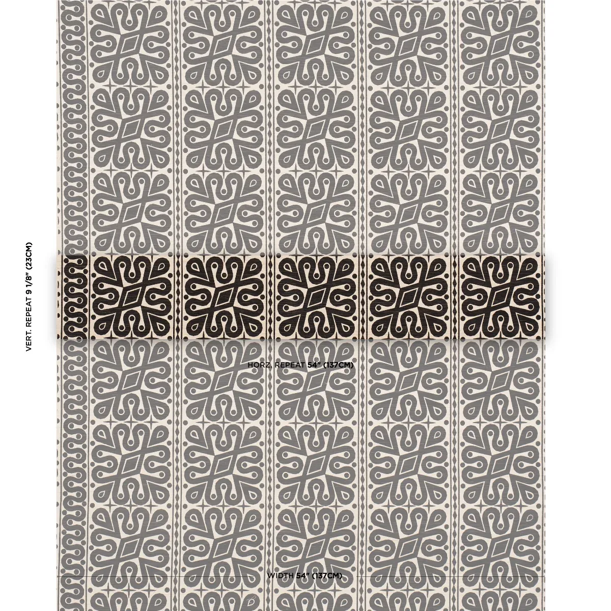 BORNEO SILK fabric BLACK color by Schumacher
