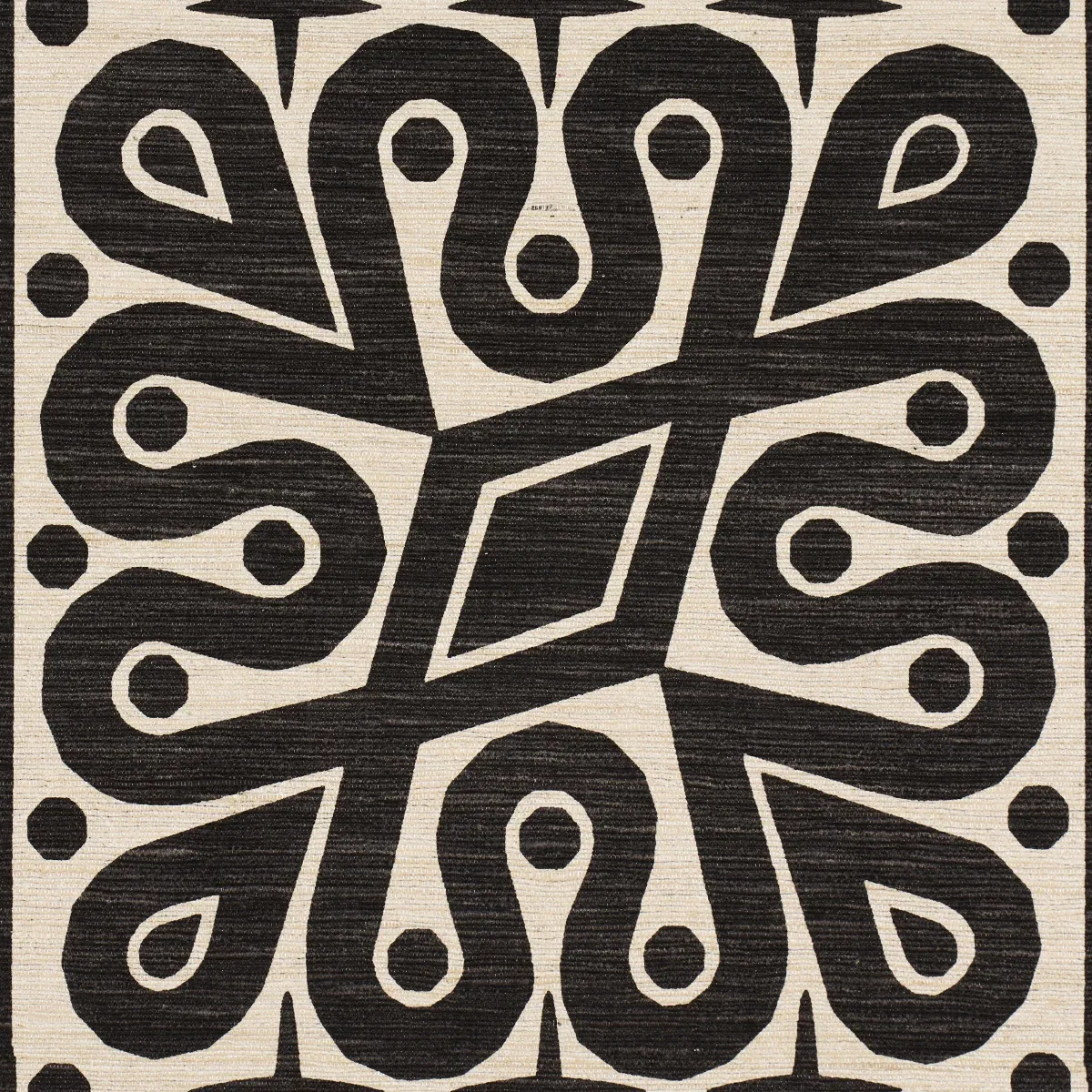 BORNEO SILK fabric BLACK color by Schumacher
