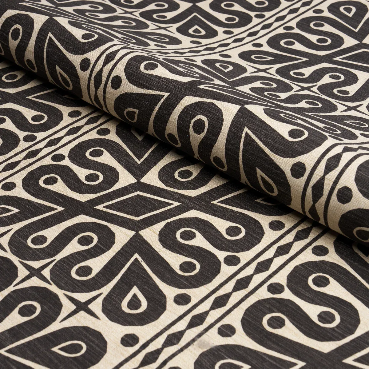 BORNEO SILK fabric BLACK color by Schumacher